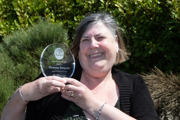 Viv with her Making a Difference Award