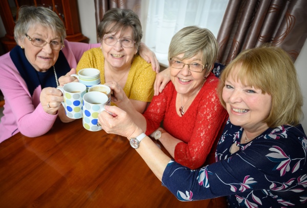 Glenda, Jenny, Rosemary and Jackie enjoy a chat over a cup of tea