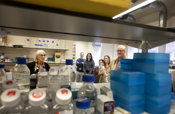 Oddfellows members take a tour of the Lupus Trust lab