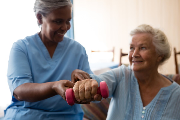 Woman receiving care support
