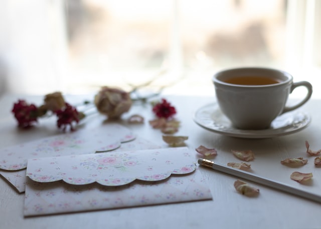 Notecards and a cup of tea