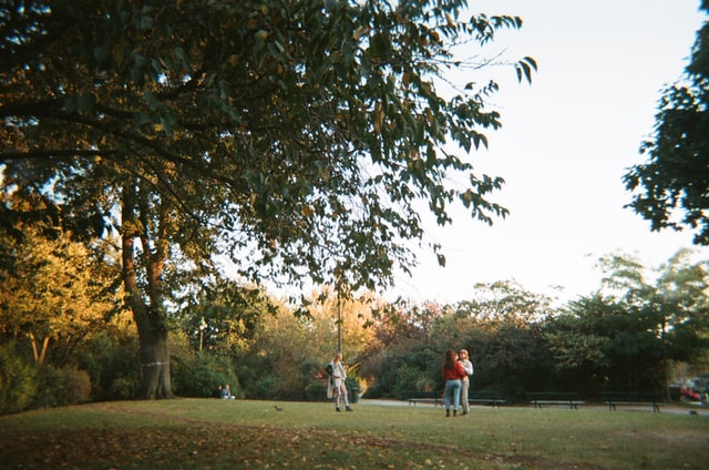 People in a park setting