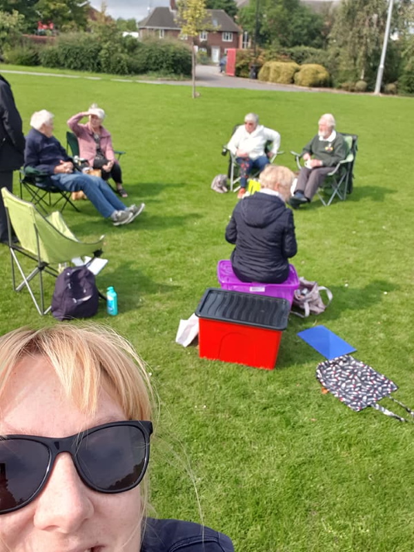Derbyshire Peak's Social Organiser snaps a selfie during their socially-distanced picnic in the park