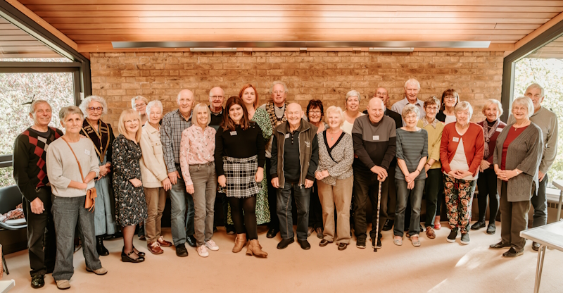 A line up of around 25 members of the Oddfellows in chesterfield at a recent event