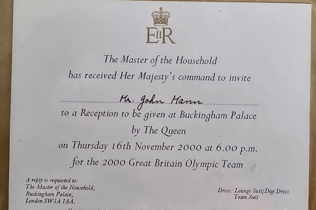 An invitation to John Mann to Buckingham Palace from Queen Elizabeth II