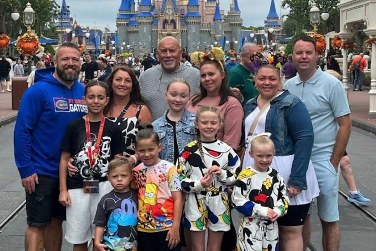 A big group of people smiling at the camera