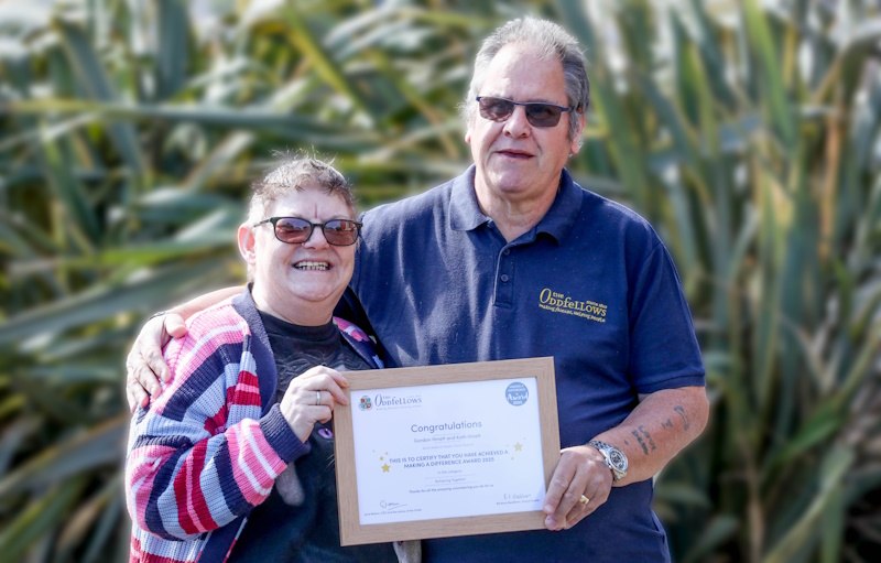 Kath And Gordon With Certificate