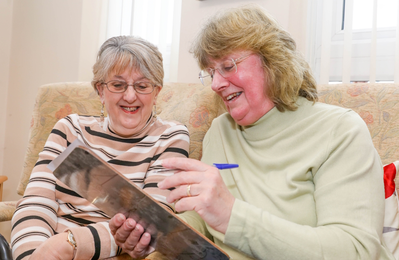 Cherryl Thomas sat with her sister Irene at an Oddfellows event