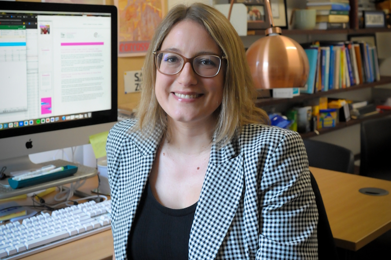 Dr Veronica Lamarche in her University office